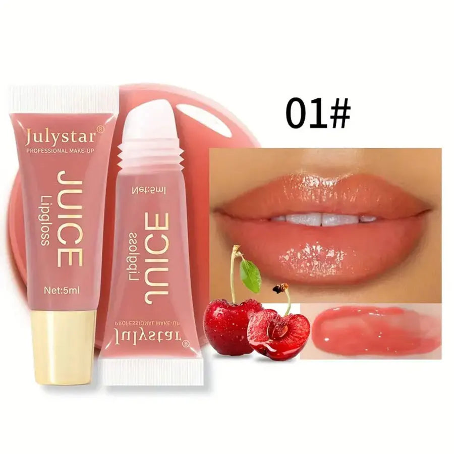 Aceite labial en gelatina Crystal Clear de Julystar: brillo labial hidratante y suavizante con aroma afrutado.