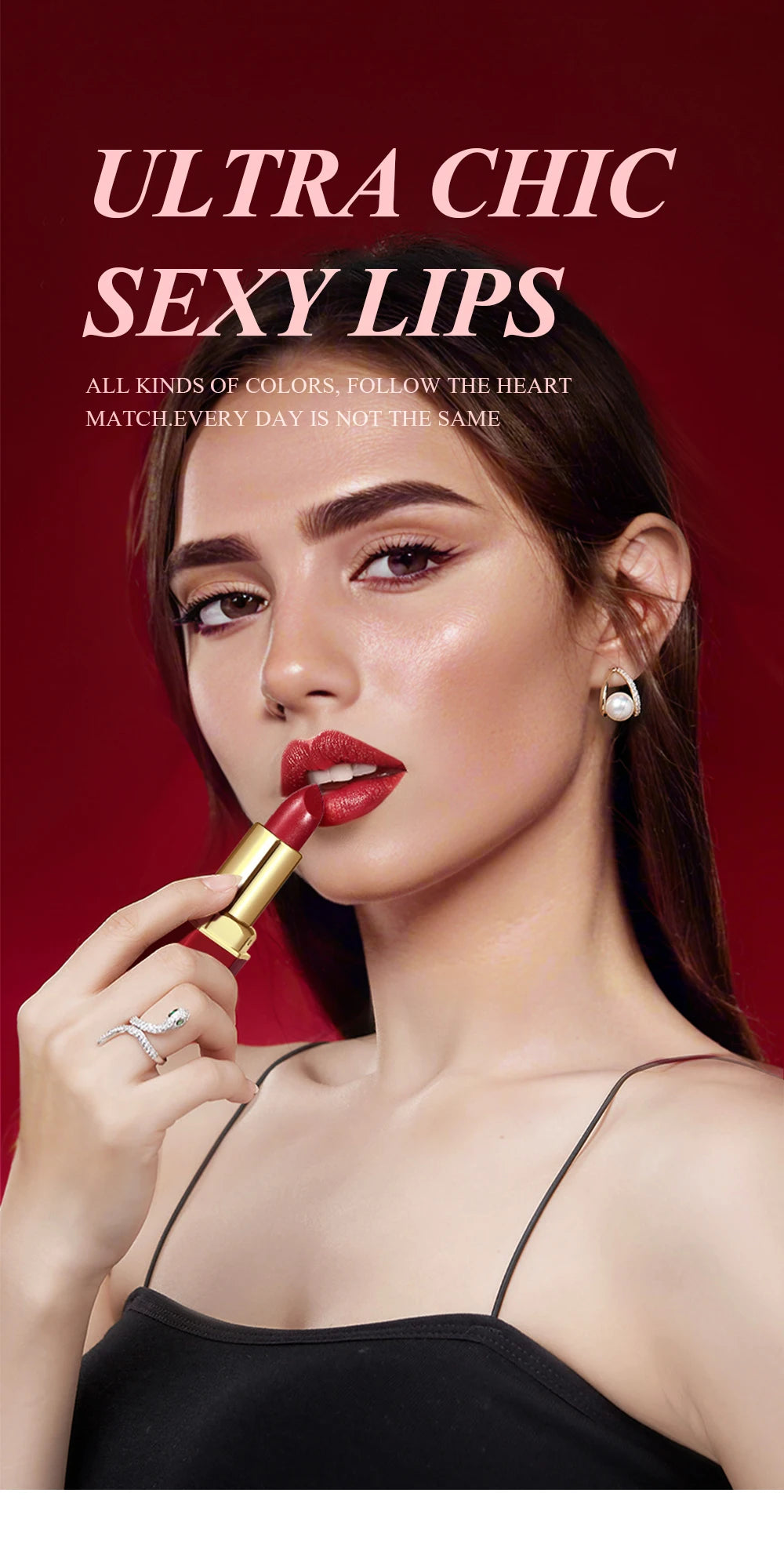 Set de labiales mate LuxuryGlow de 6 colores Gold Bar: textura aterciopelada y acabado perlado