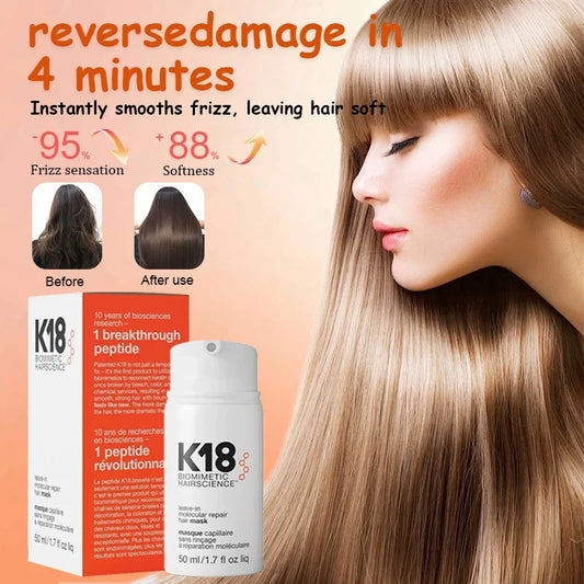 Jaysuing K18 Leave-In Repair Hair Mask – 50ML Conditioner for Dry & Damaged Hair (4-Minute Treatment)