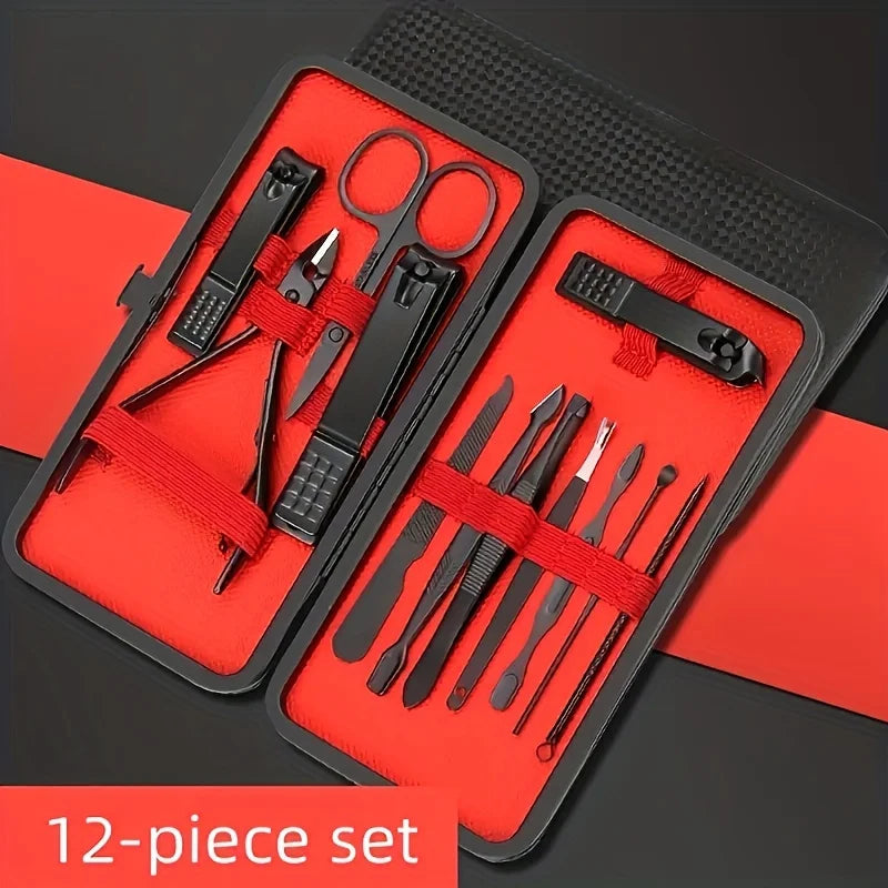 LuxuryGlow 7–24PCS Professional Nail Clippers Kit | Stainless Steel Grooming Set for Men & Women