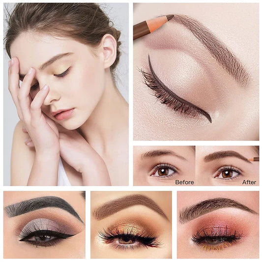 مجموعة أقلام الحواجب الاحترافية Microblading من LuxuryGlow، مكونة من 5 قطع - مقاومة للماء وطويلة الأمد
