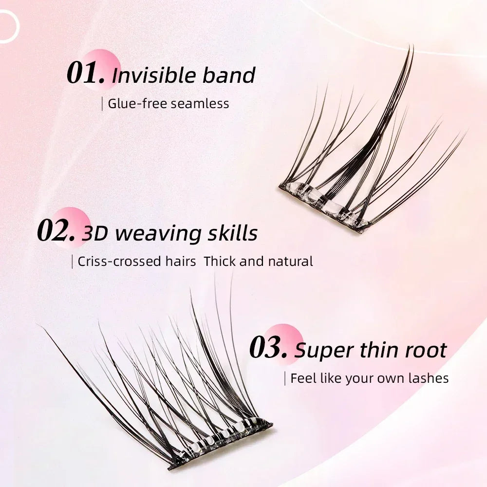 Yelix Fairy Glue-Free Reusable False Eyelashes – Easy DIY Segmented Lashes for Natural Look