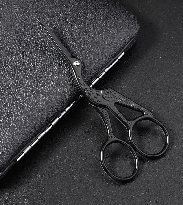 LuxuryGlow Stainless Steel Facial Hair Scissors – Rounded Tip for Nose, Beard & Eyebrow