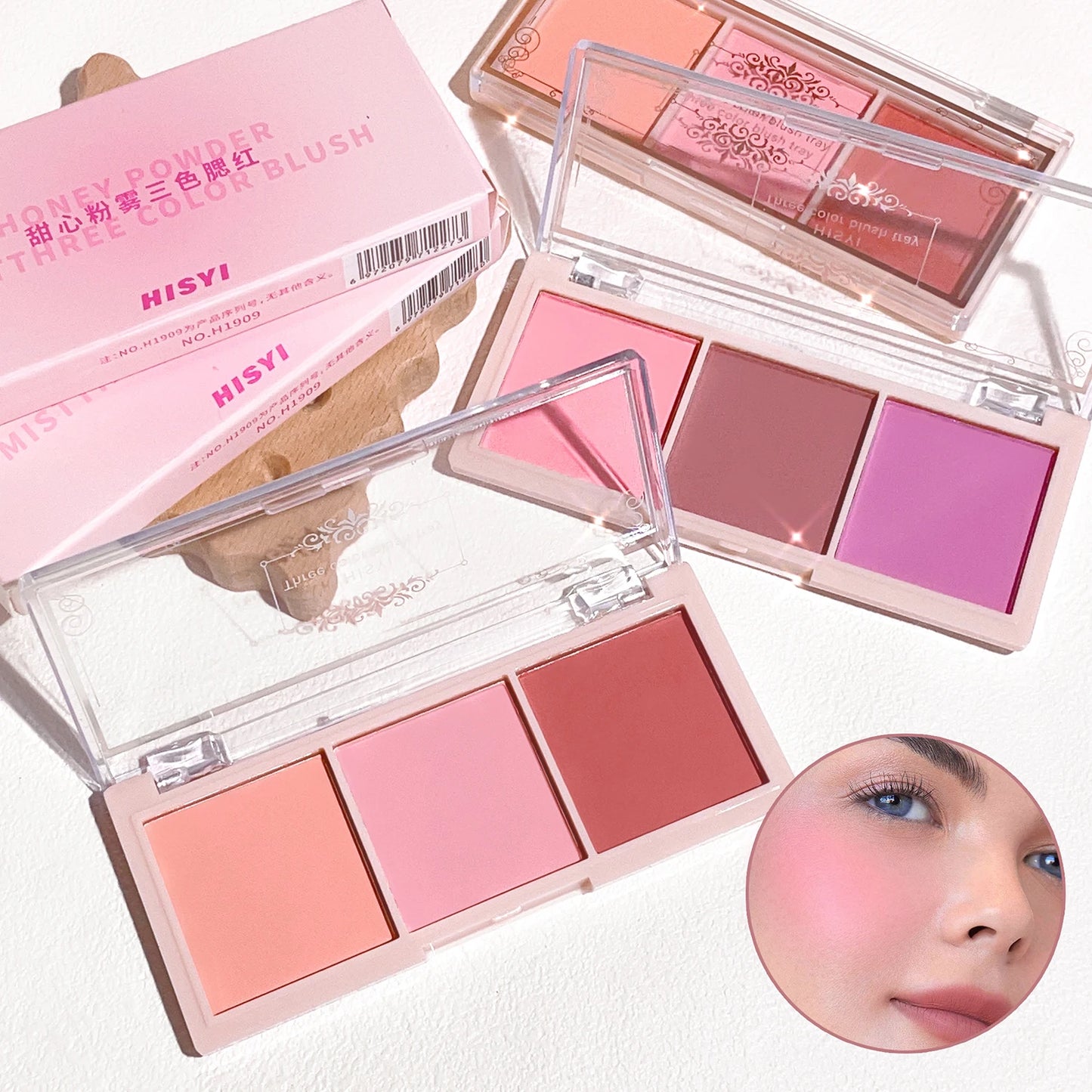 HISYI 3-Color Matte Blush – Long-Lasting, Natural Finish, Non-Cakey