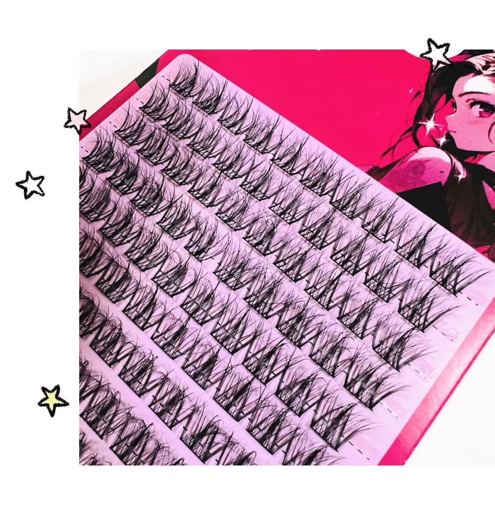 EYENGLE 5D Cluster Eyelash Extensions – 120PCS DIY Lashes for Fast Application