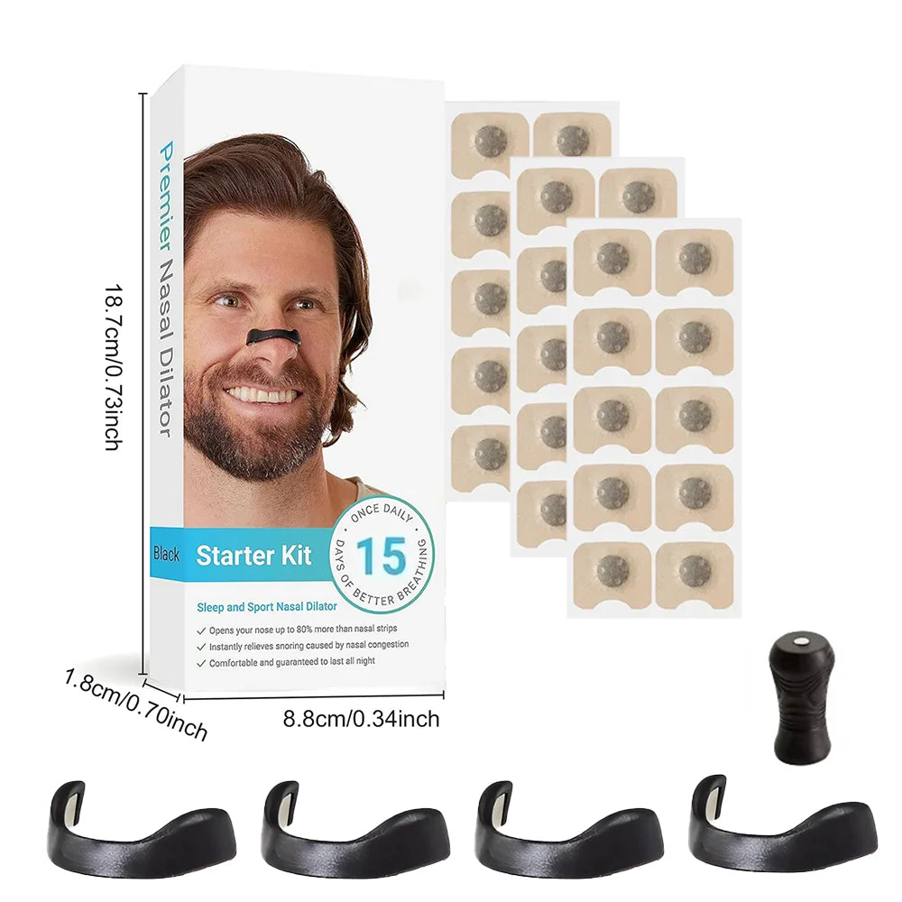 LuxuryGlow Skin Safe Magnetic Nasal Strips – Anti-Snoring & Breathing Aid Starter Kit