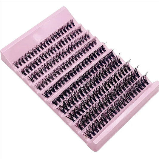 JPNPL 200 pestañas individuales en racimo – Extensiones de pestañas DIY con bandeja mixta