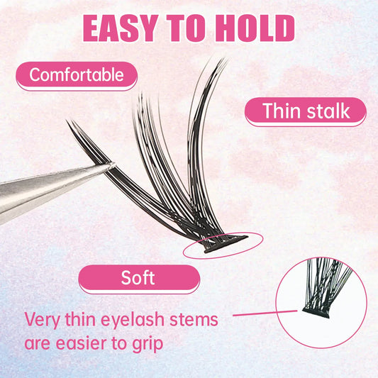 MAN'JE'SEN 200 PCS DIY Cluster Lashes with Bond & Seal – Lash Extension Kit
