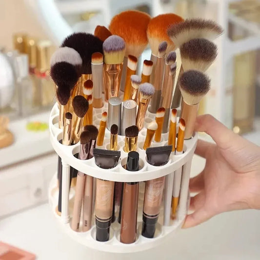 LuxuryGlow Acrylic Makeup Brush & Cosmetic Storage Rack – Lipstick Holder & Organizer for Vanity Table (28×23cm)