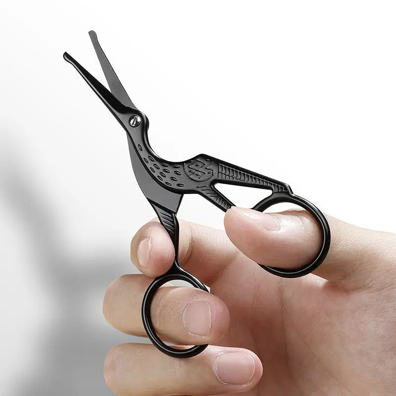 LuxuryGlow Stainless Steel Facial Hair Scissors – Rounded Tip for Nose, Beard & Eyebrow