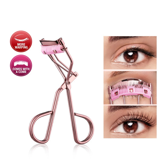 LuxuryGlow Professional Rose Gold Eyelash Curler – Quick Styling Lash Tool for Women