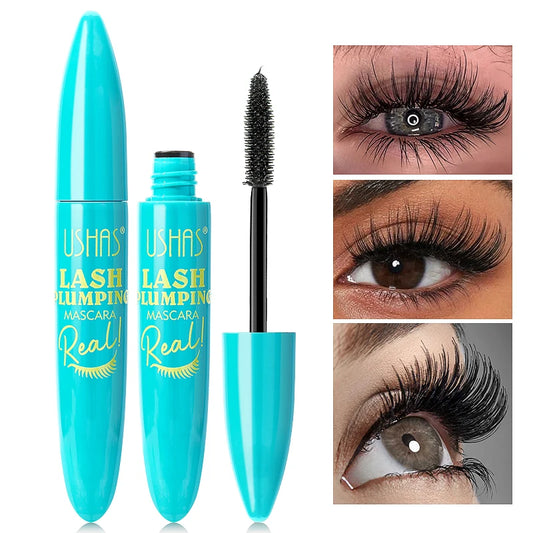 USHAS 4D Ultra Long Lasting Waterproof Mascara – Fiber Lash Extension with 360° Spiral Brush