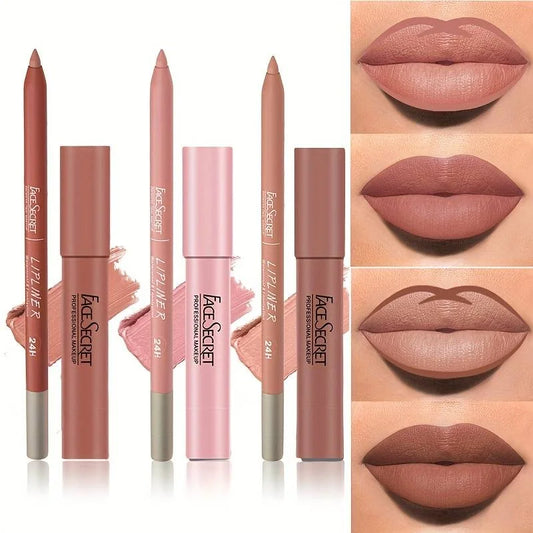 Set de lápiz labial y delineador mate FACESECRET: maquillaje de labios resistente al agua y de larga duración