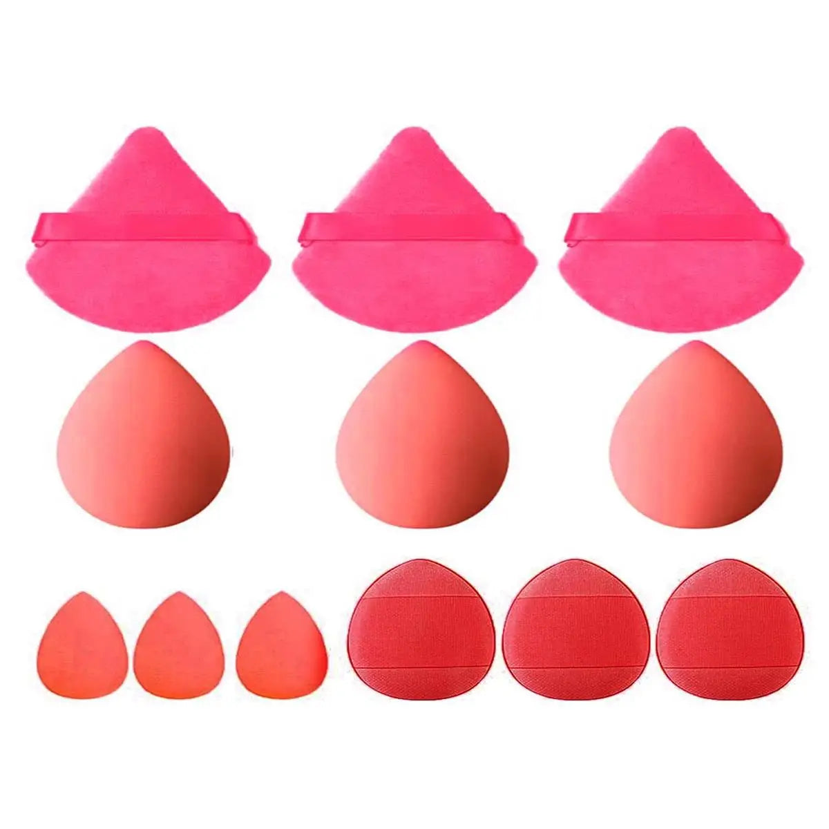 LuxuryGlow 12Pcs Triangle Makeup Puffs Set – Soft, Reusable Blending Sponges for Face & Eyes