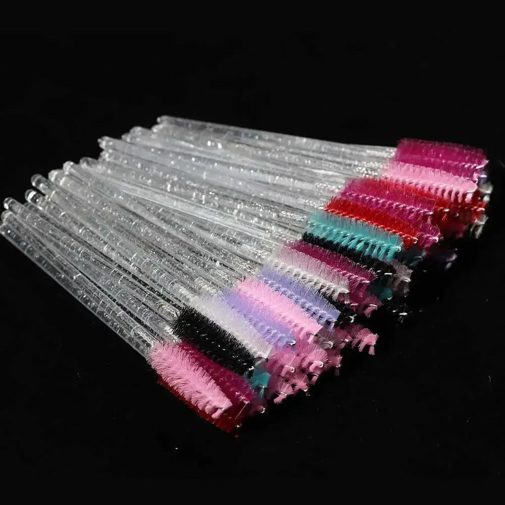 HUAZDS 50pcs Disposable Crystal Eyelash Brushes – Mascara Wands & Lash Combs