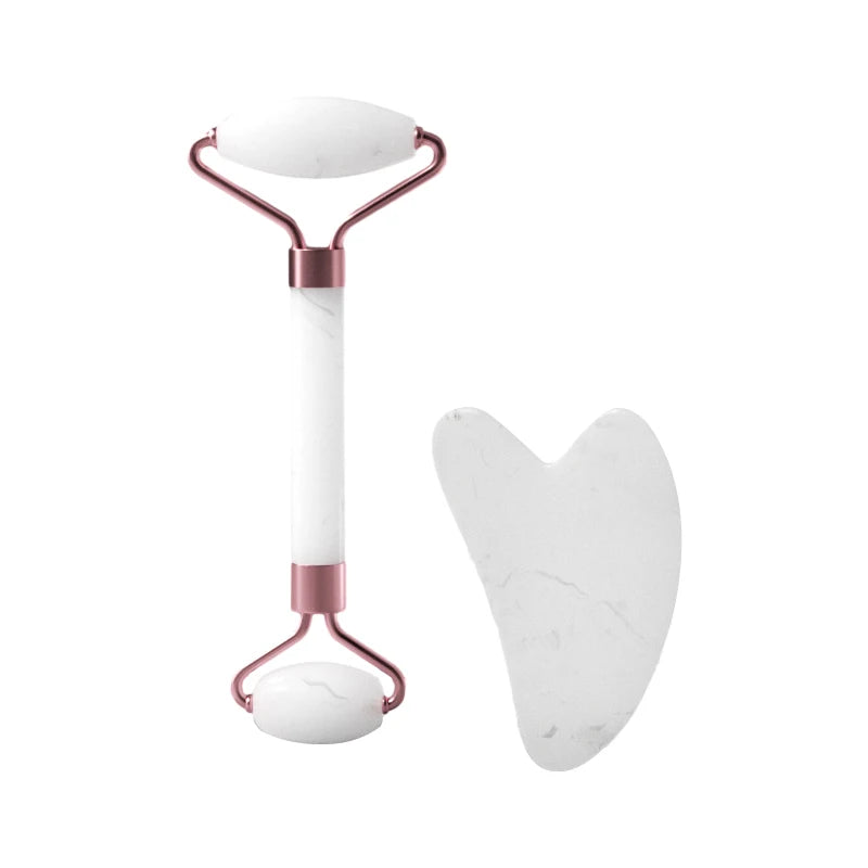 Rodillo masajeador facial de resina 3 en 1 LuxuryGlow: para rostro, cuello y ojos