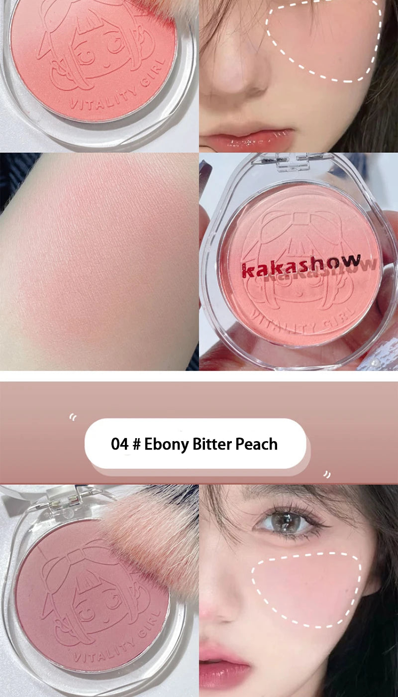 Rubor degradado LuxuryGlow Kakashow – Tono nude natural, acabado mate duradero (4 g)