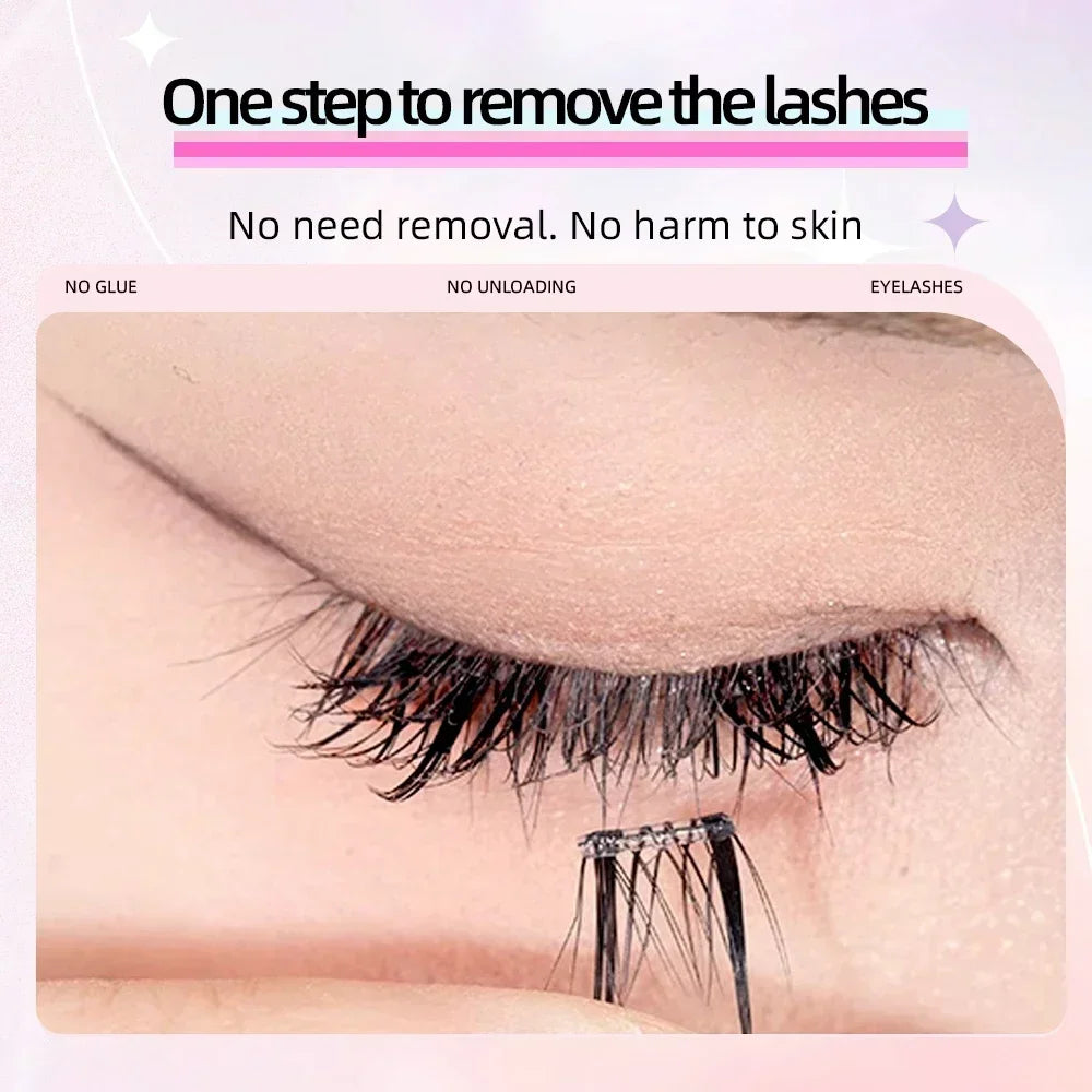 Yelix Fairy Glue-Free Reusable False Eyelashes – Easy DIY Segmented Lashes for Natural Look