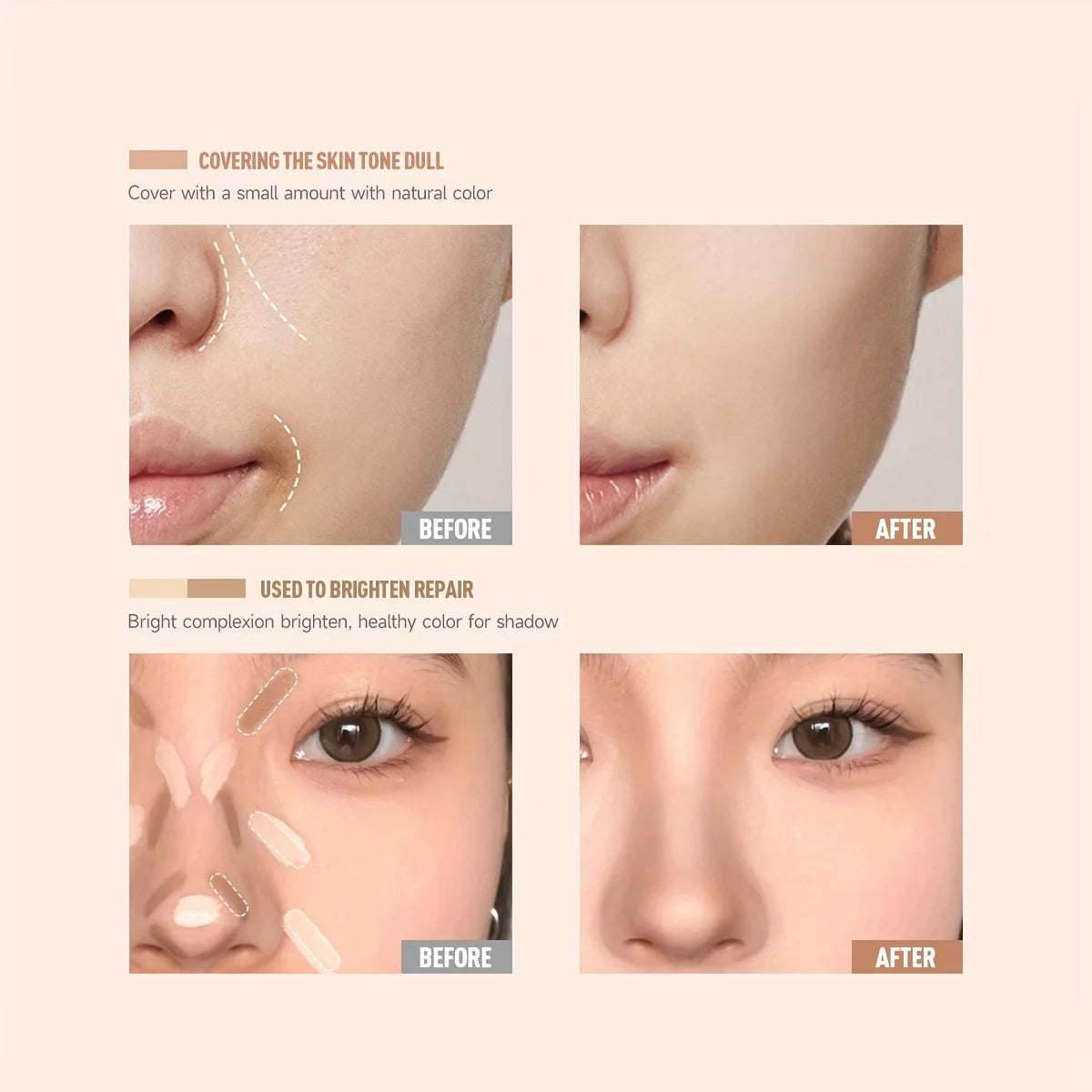 Paleta de correctores LuxuryGlow de cobertura total a prueba de agua: maquillaje hidratante y duradero para el acné, las ojeras y el contorno de ojos.