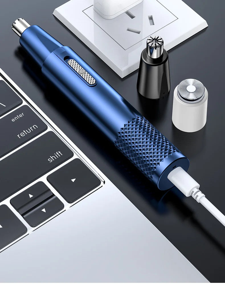 Newmine Rechargeable Electric Nose & Ear Hair Trimmer for Men – Safe Facial Grooming Tool