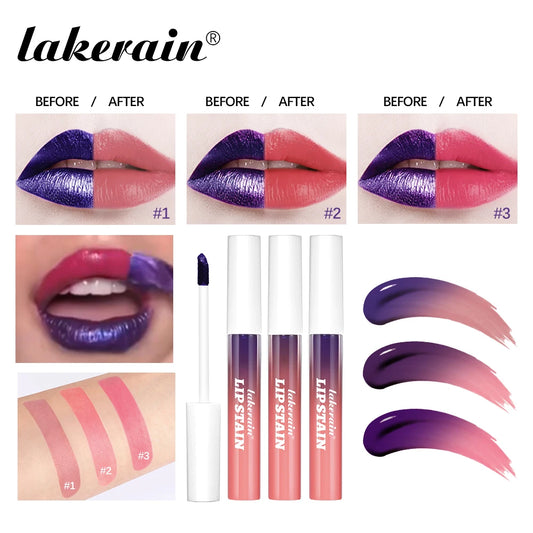 Brillo labial Peel &amp; Stick de Lakerain: brillo duradero, resistente al agua, antiadherente y resistente a las transferencias.