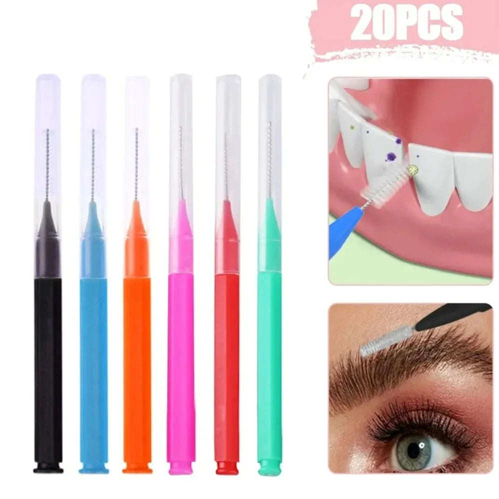 JPNPL 20 minicepillos para cejas y pestañas: aplicadores desechables, flexibles y multiusos
