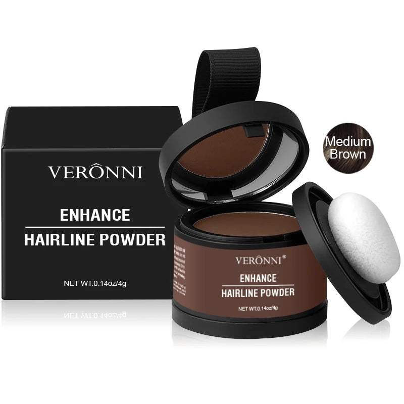 Polvos de lujo para la línea del cabello, resistentes al agua y con brillo: 14 colores para cubrir y corregir raíces (4 g)