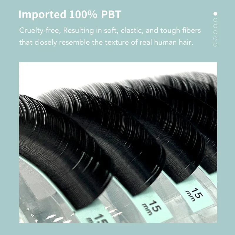 DIYDAY Classic Individual Eyelash Extensions – 16 Rows Matte Black Soft Mink Look C60