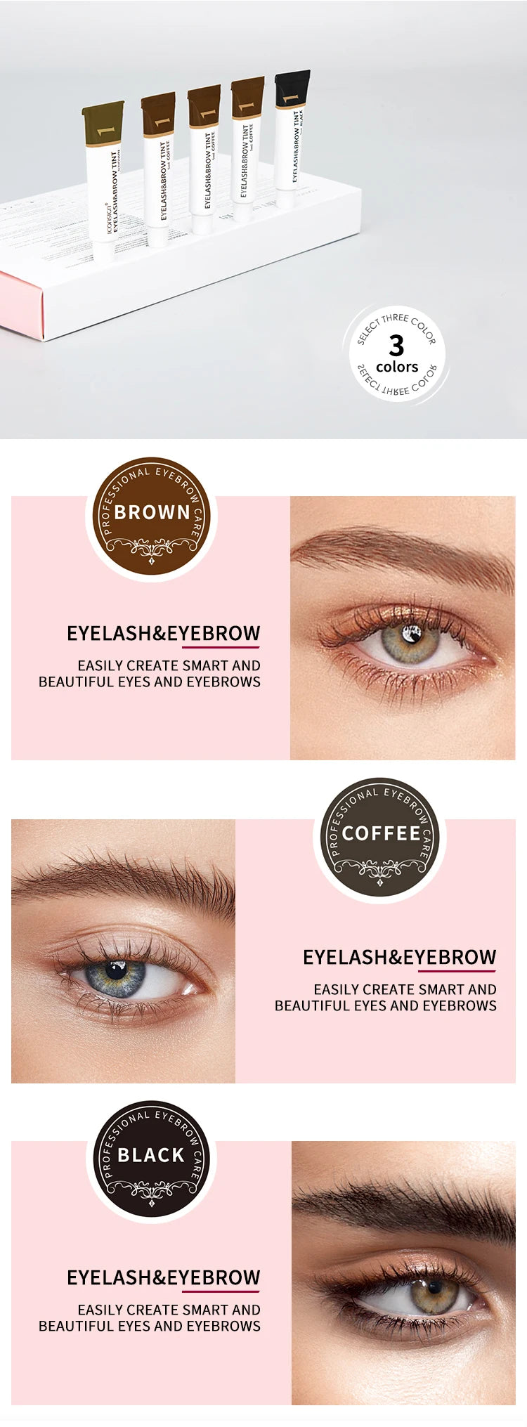 مجموعة صبغ الرموش والحواجب من آيكونساين - مجموعة صبغ الرموش والحواجب طويلة الأمد