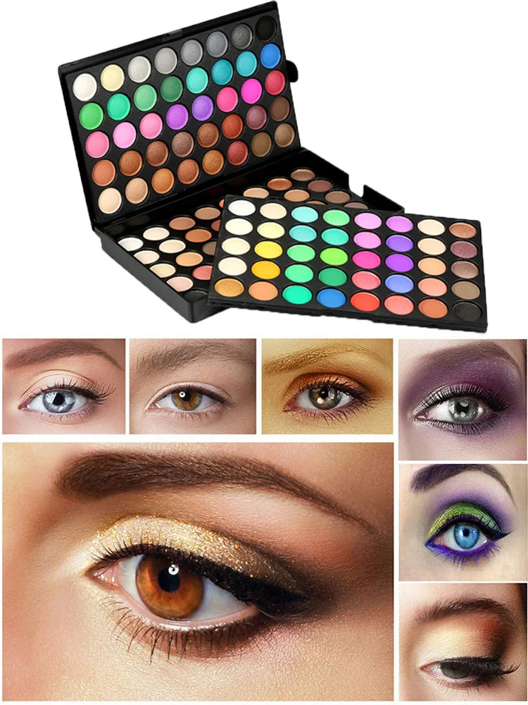 VERONNI 120-Color Eyeshadow Palette – Matte, Shimmer & Glitter Long-Lasting Makeup