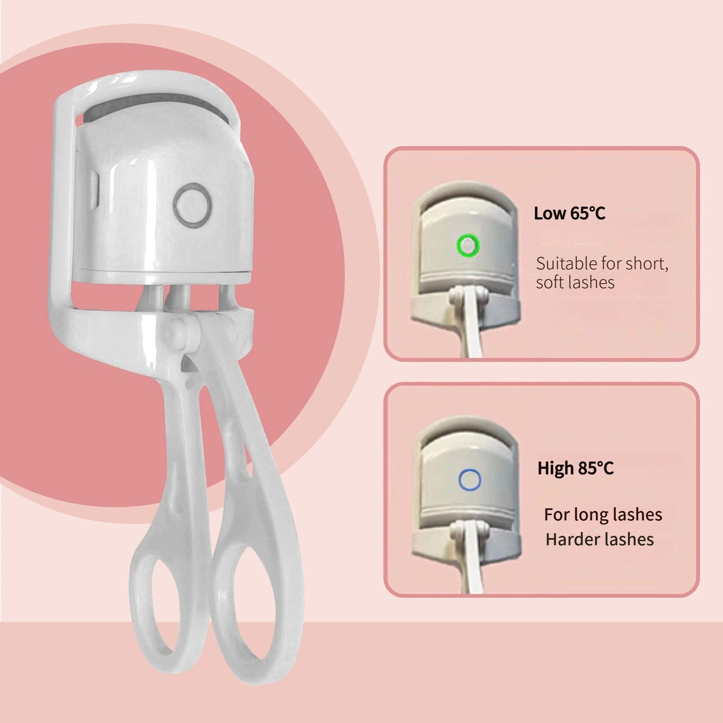 BeeChip Rechargeable Pink Electric Eyelash Curler – Fast Heating & Long-Lasting Curls