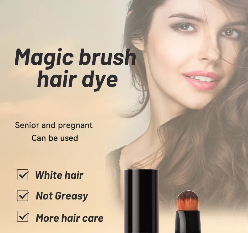 LuxuryGlow Disposable Hair Color Brush Stick – Temporary White Hair Concealer with Natural Plant Extracts (20ml)