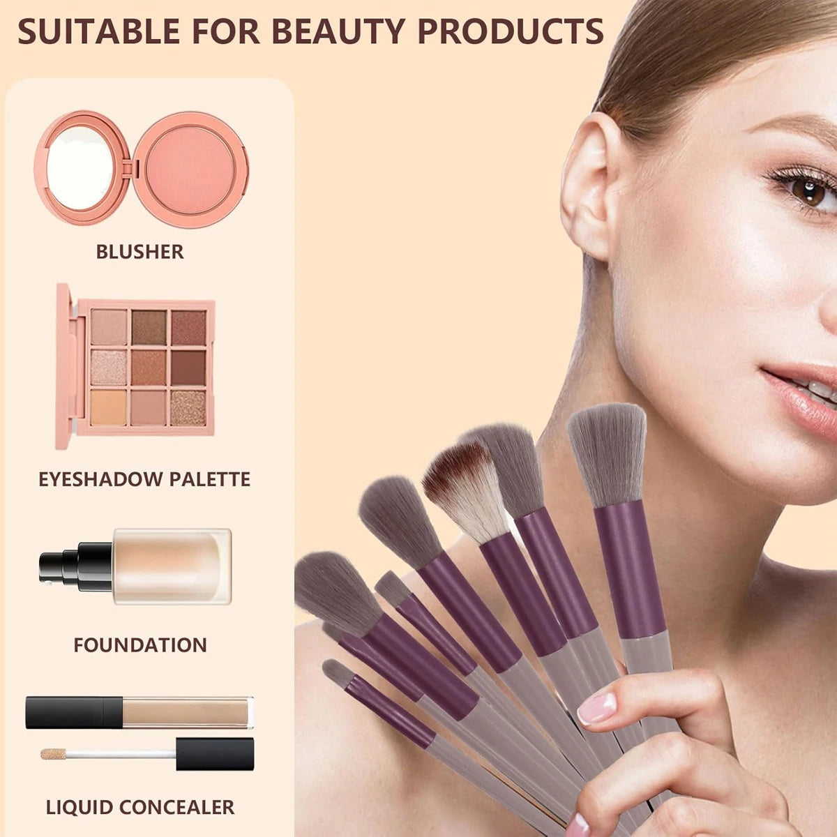 Juego de 13 brochas de maquillaje profesionales LuxuryGlow: cerdas suaves y estuche de viaje