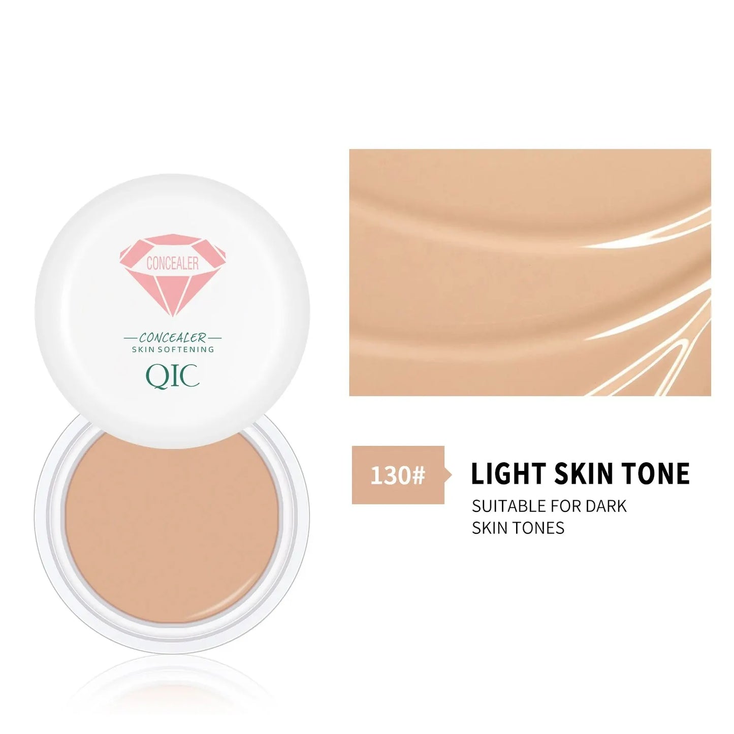 Corrector y crema BB QIC de alta cobertura, resistente al agua: de larga duración y antiojeras.
