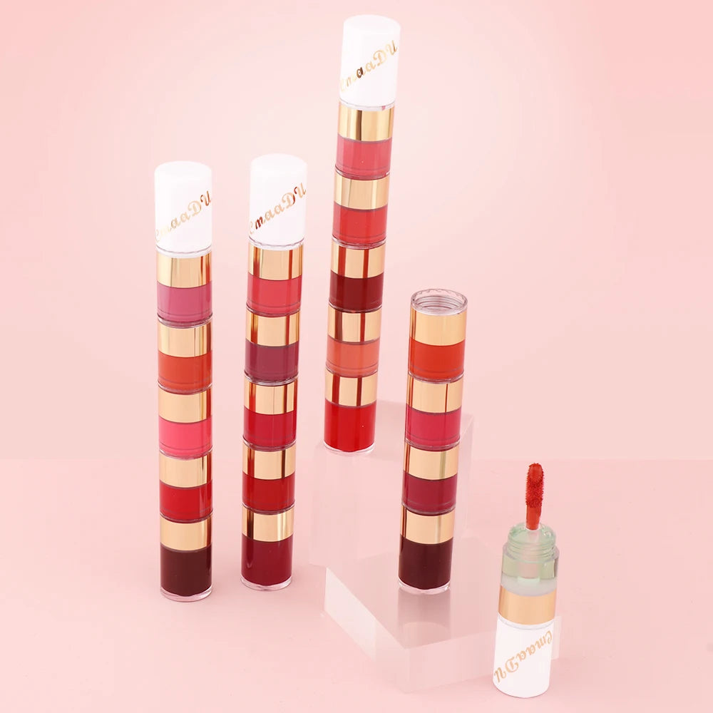 Set de brillo labial mate de larga duración Cmaadu de 5 colores: resistente al agua y a las manchas