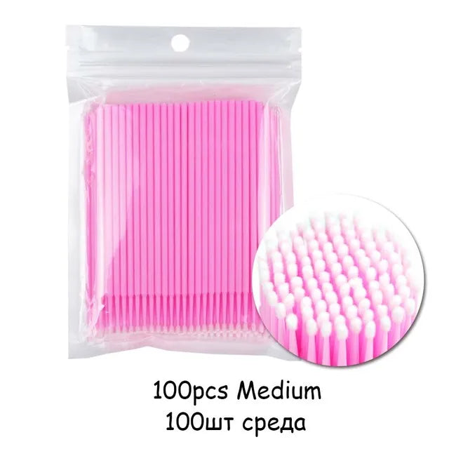AILYRISS 100PCS Disposable Micro Eyelash Brushes – Precision Applicators for Lash Extensions & Removal