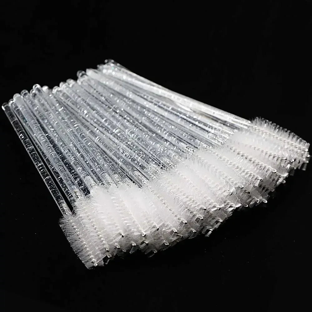 HUAZDS 50pcs Disposable Crystal Eyelash Brushes – Mascara Wands & Lash Combs
