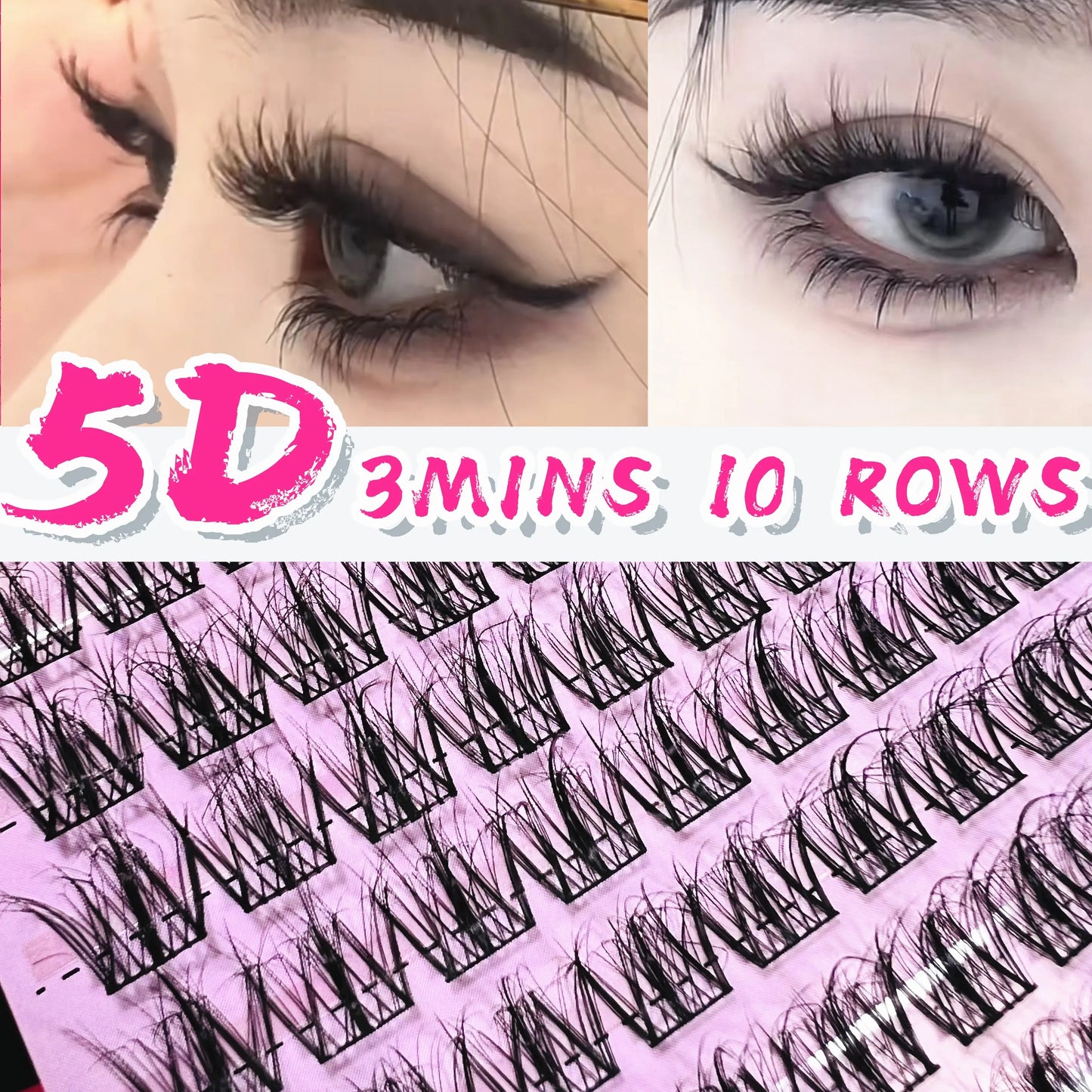 EYENGLE 5D Cluster Eyelash Extensions – 120PCS DIY Lashes for Fast Application