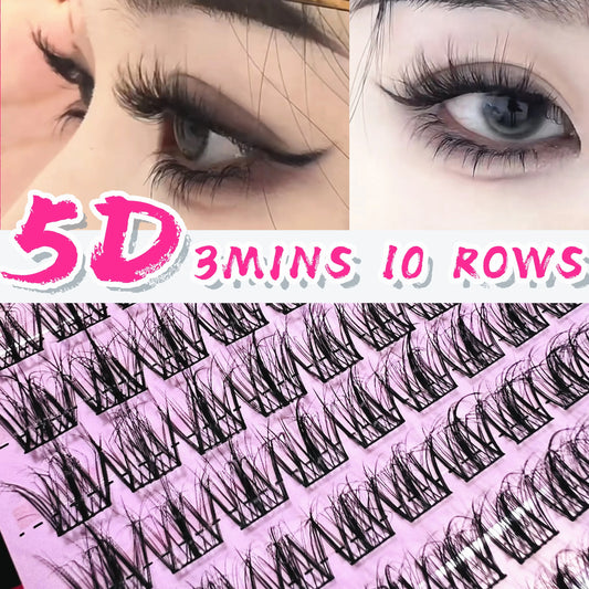 EYENGLE 5D Cluster Eyelash Extensions – 120PCS DIY Lashes for Fast Application