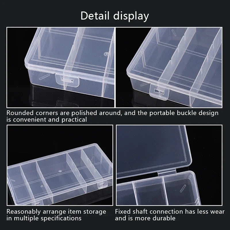 HUAZDS 5-Grid Transparent Eyelash Extension Organizer – Glue & Tweezer Storage Box