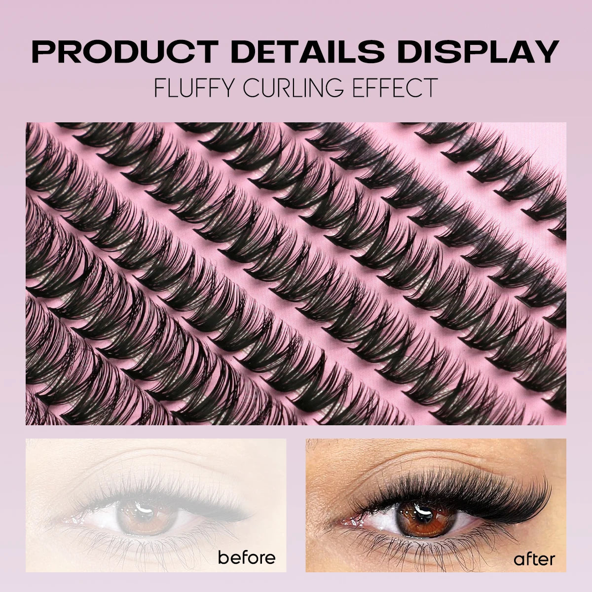 GROINNEYA DIY Lash Extension Kit – Natural Look Clusters with Bond & Seal, Tweezers Included