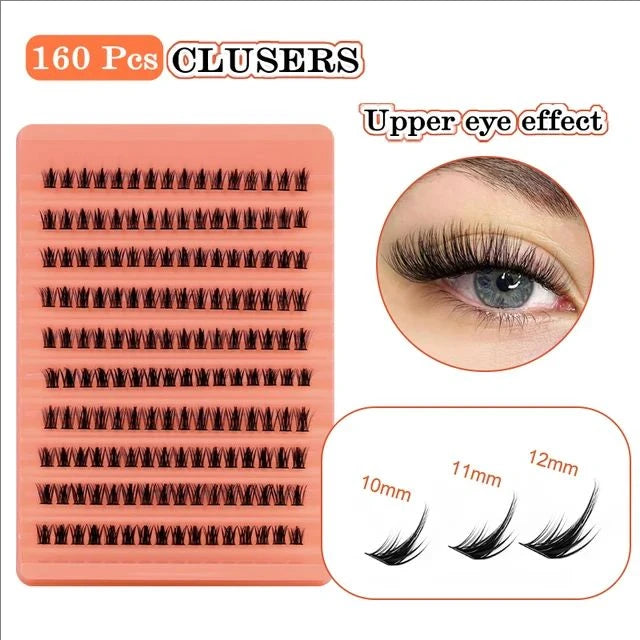 مجموعة رموش JPNPL MJ Lashes 40D DIY لتمديد الرموش - 120 قطعة من عناقيد المنك الصناعي على شكل حرف D