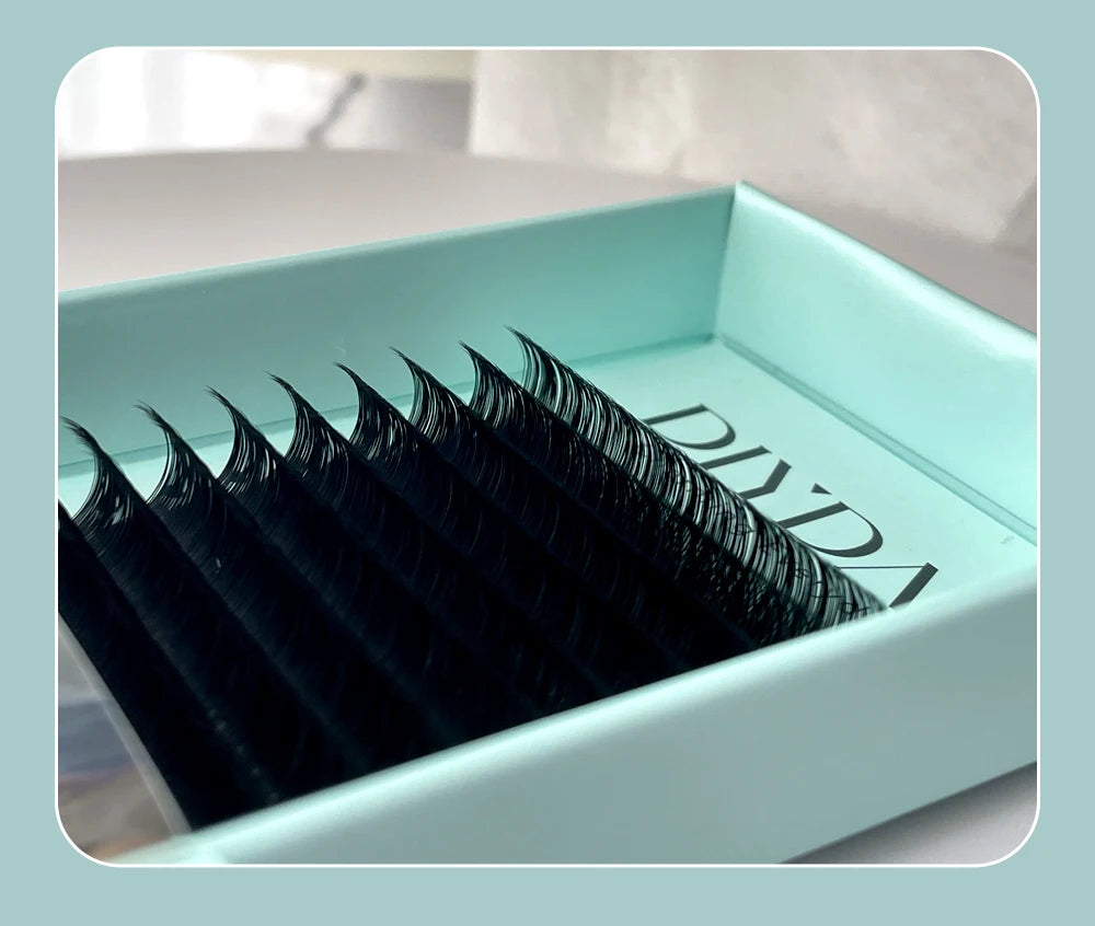 DIYDAY 16 Rows Individual Eyelash Extensions – Soft Mink, B to DD Curl Options C90