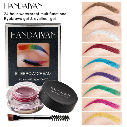 HANDAIYAN Waterproof Eyebrow Cream Gel – 12 Colors | Long-Lasting Eyeliner & Brow Tint