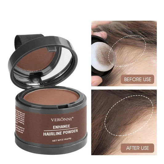 Polvos de lujo para la línea del cabello, resistentes al agua y con brillo: 14 colores para cubrir y corregir raíces (4 g)