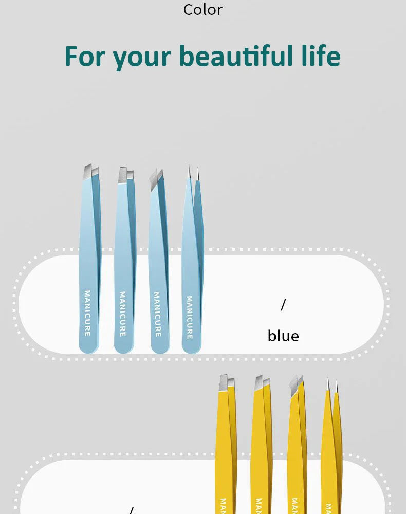 OURINER Colorful Stainless Steel Eyebrow Tweezer – Slanted Precision Hair Remover