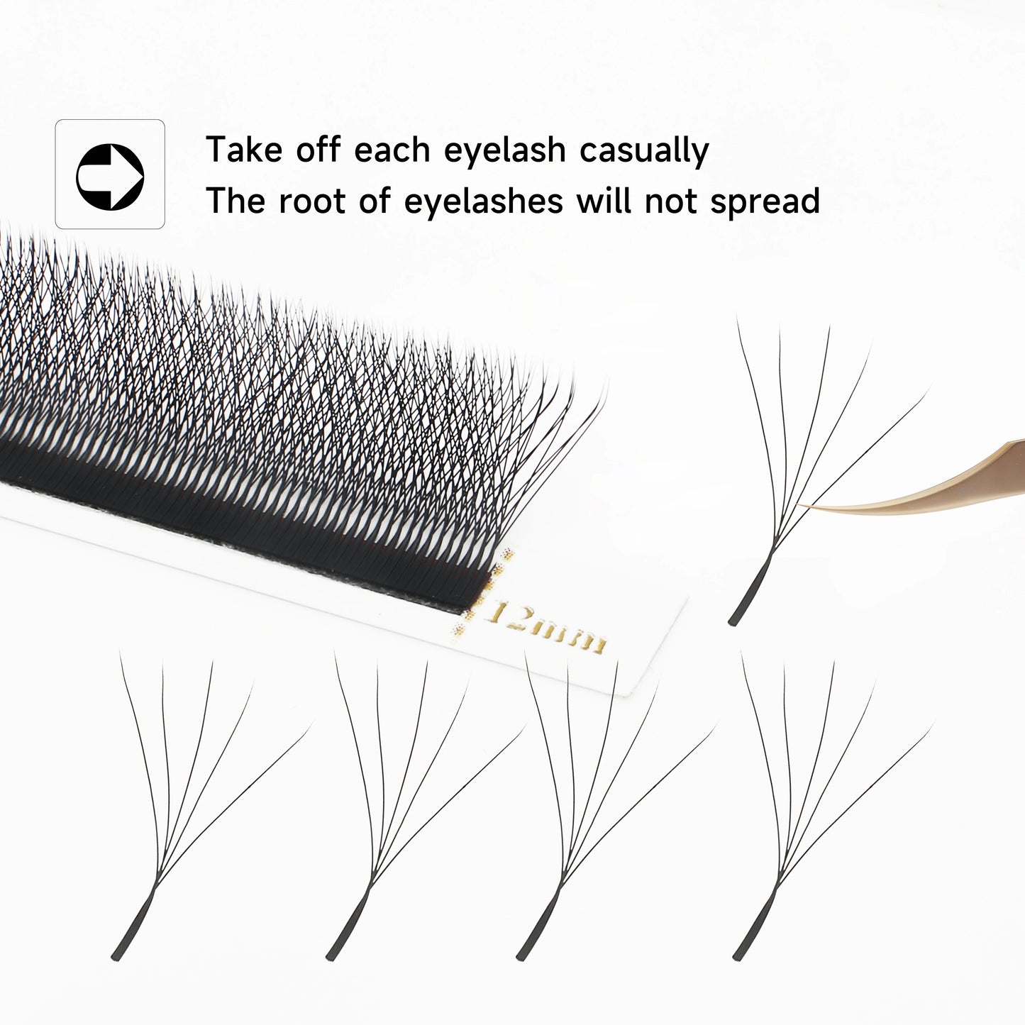 XIUSUZAKI W-Shaped Premade Fan Eyelash Extensions – 2D to 8D Automatic Blooming Lashes C30