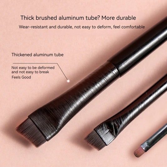 LuxuryGlow 3PCS Precision Eyeliner & Eyebrow Contour Brush Set – Soft Fiber Makeup Tools