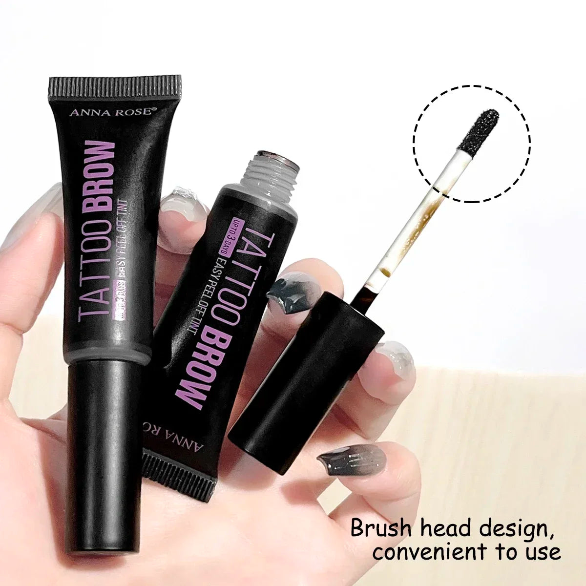 Gel de cejas LuxuryGlow resistente al agua, despegable y con plantillas: a prueba de manchas, duración de 3 días