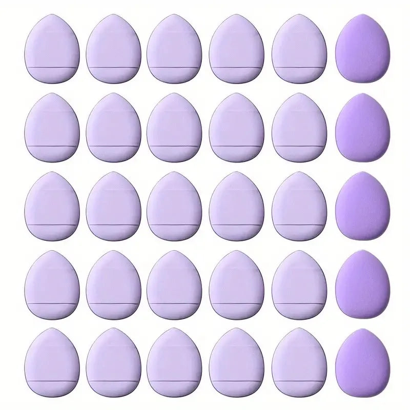 LuxuryGlow - 50 mini esponjas para los dedos, aplicadores de almohadilla rosas para base y corrector